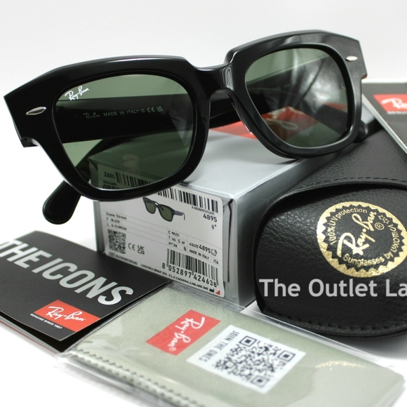Model Display Ray-Ban State Street Green Lens RB2186 Black Frame - Picture 1 of 16